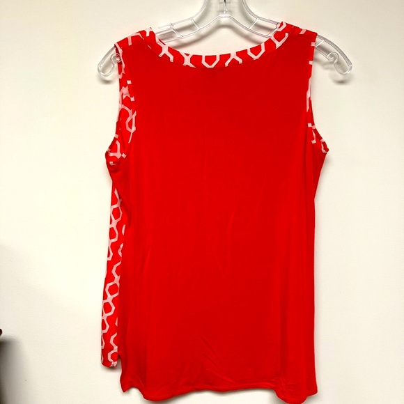 Kaari Blue, sleeveless top, red/white, S. - Picture 2 of 5